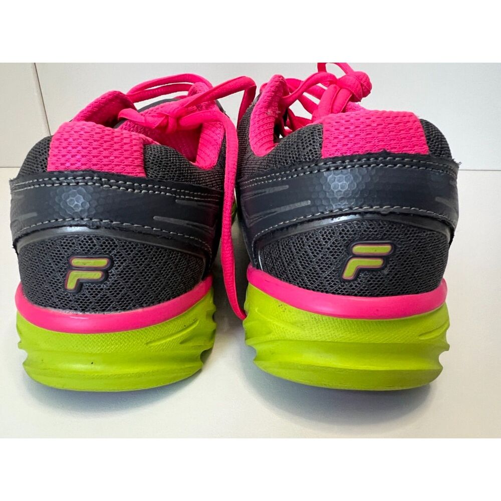 Fila Prompt running trainers in grey/lime green/hot pink. Size 9.5 (W), 8.0 (M). - Picture 3 of 8